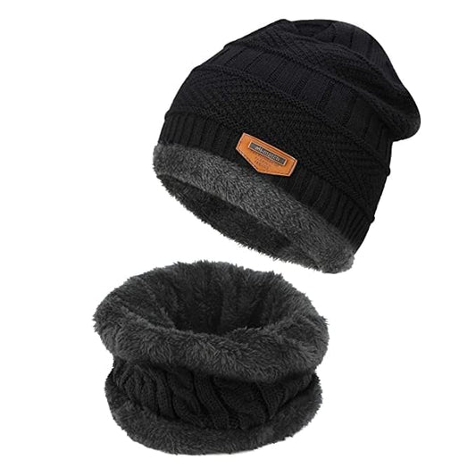 Men's Woolen Beanie Cap & Muffler