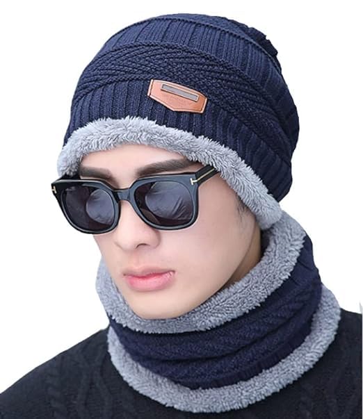 Men's Woolen Beanie Cap & Muffler