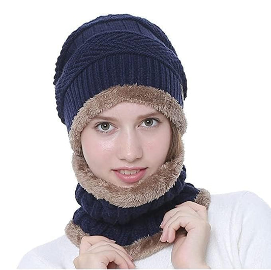 Men's Woolen Beanie Cap & Muffler