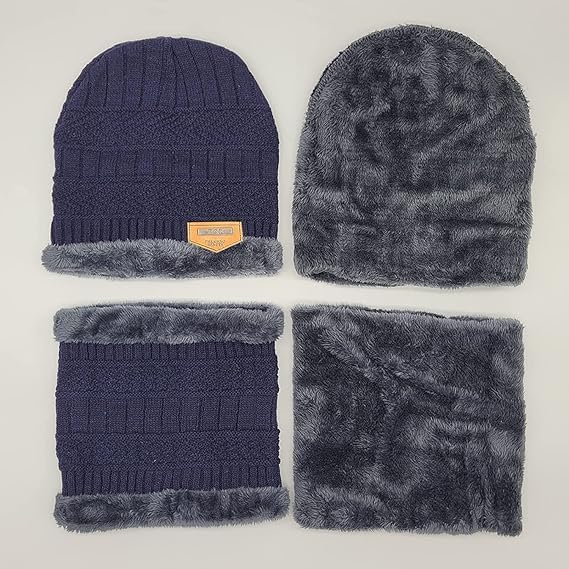 Men's Woolen Beanie Cap & Muffler