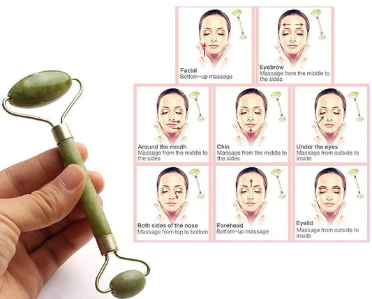 Facial Massager Jade Roller & Gua